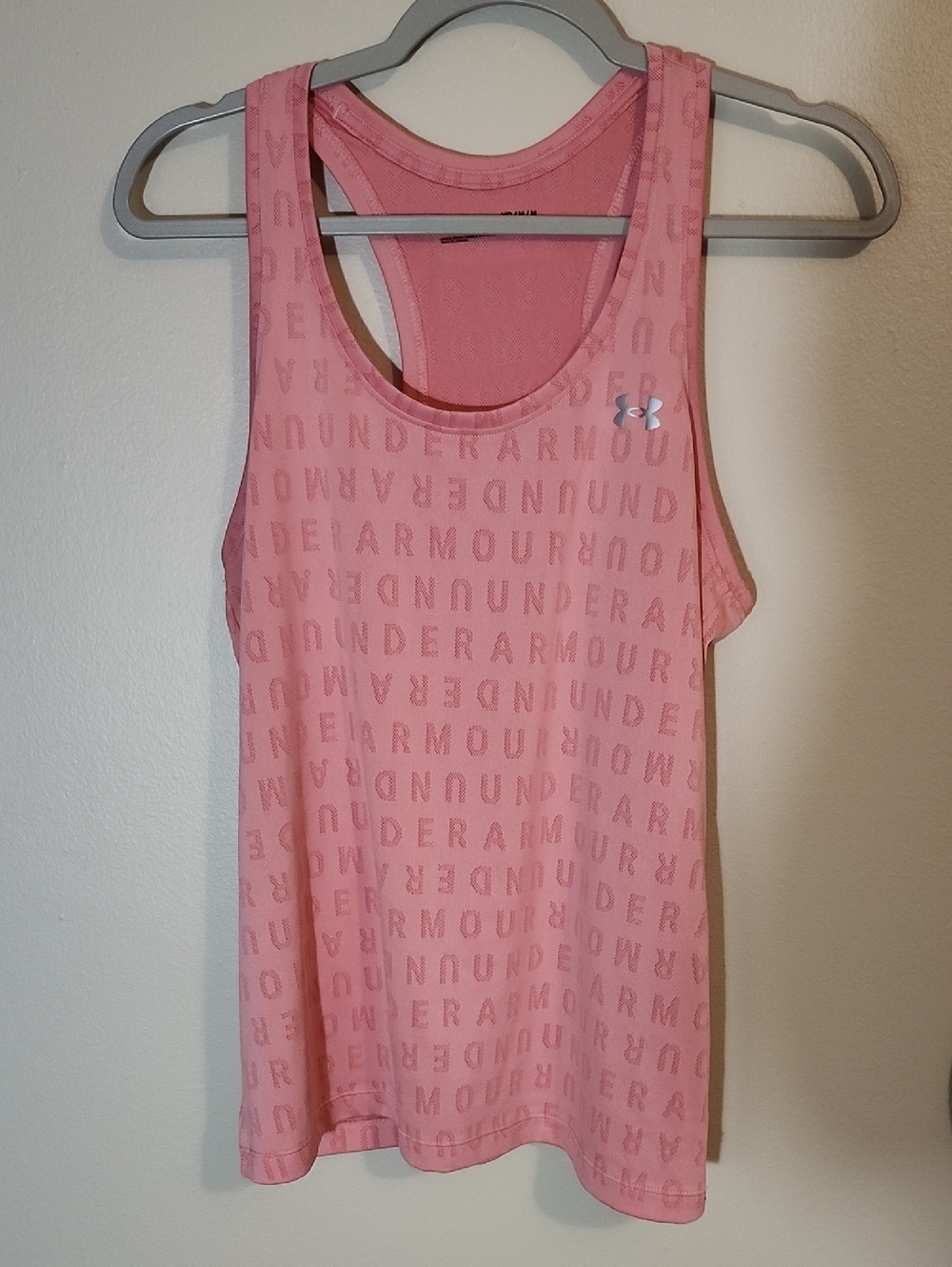 Under Armour Pink Logo Racerback Tank Size M